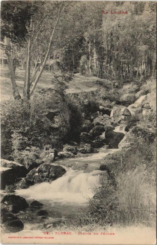Carte postale ancienne Florac Source du Pecher France