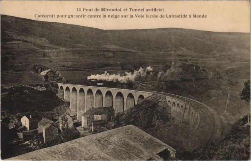 Carte postale ancienne Pont de Mirendol et Tunnel artificiel France