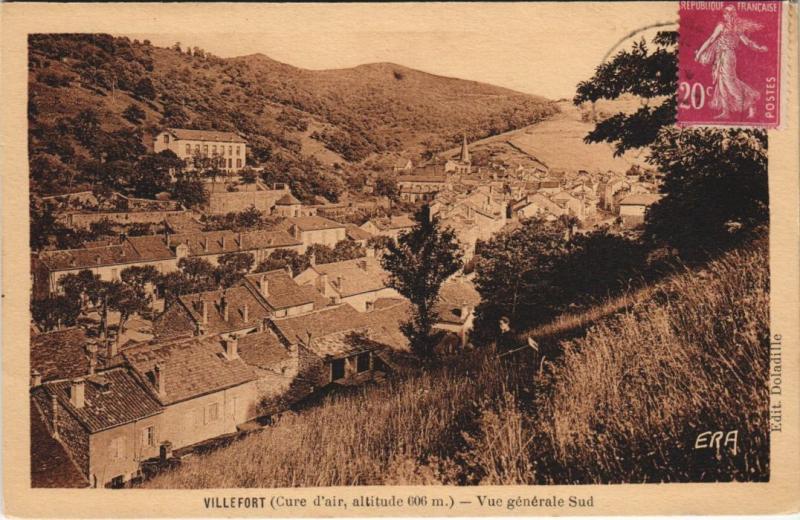 Carte postale ancienne Villefort Vue Generale Sud France à Villefort