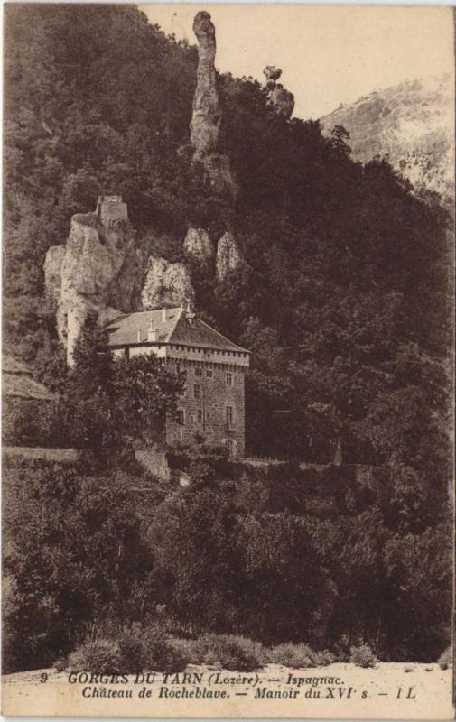 Carte postale ancienne Gorges du Tarn Ispagnac, Chateau de Rocheblave France à Ispagnac