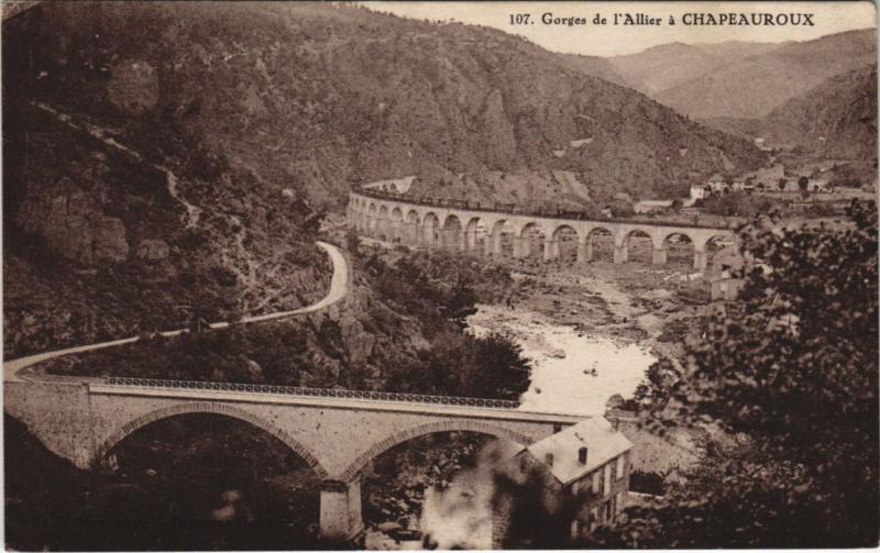 Carte postale ancienne Gorges de l'Allier a Chapeauroux France à Auroux