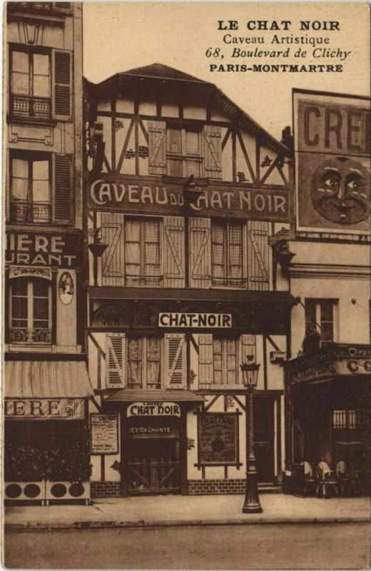 Carte postale ancienne Paris 18e 68, Bd de Clichy Le Chat noir