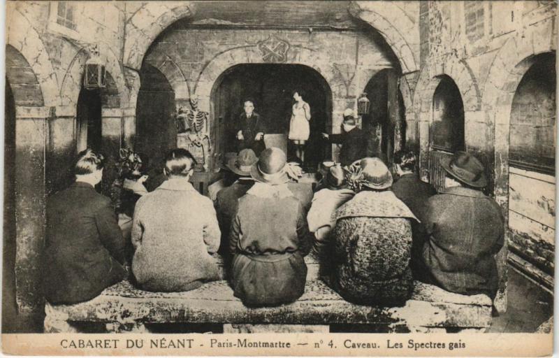 Carte postale ancienne Montmartre - Cabaret du Néant - Caveau - Les Spectres gais à Paris 18e