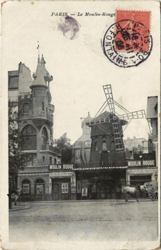 Carte postale ancienne Le Moulin Rouge à Paris 18e