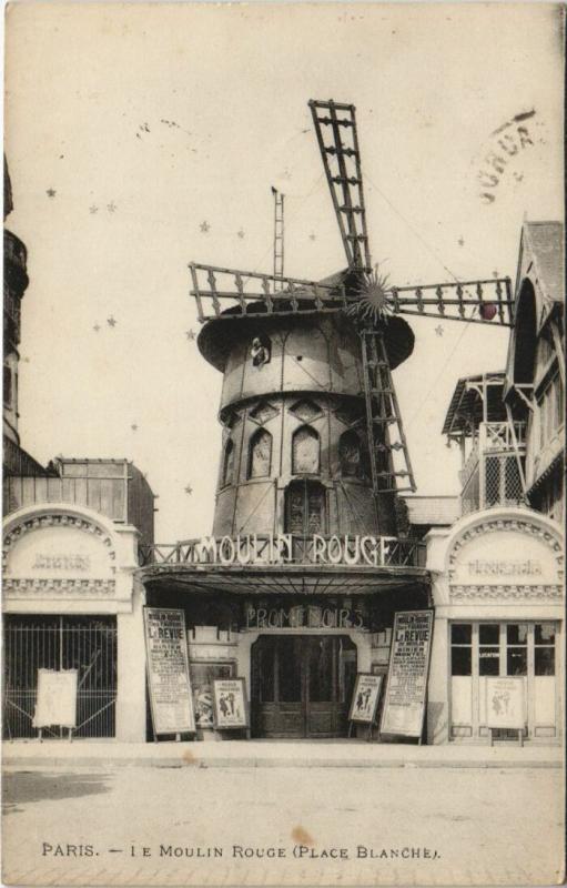 Carte postale ancienne Le Moulin Rouge (Place Blanche) à Paris 18e