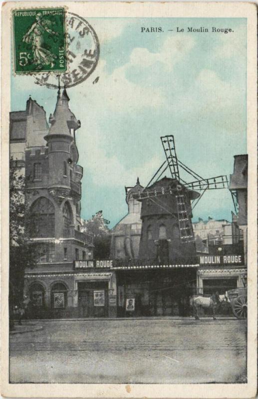Carte postale ancienne Le Moulin Rouge à Paris 18e