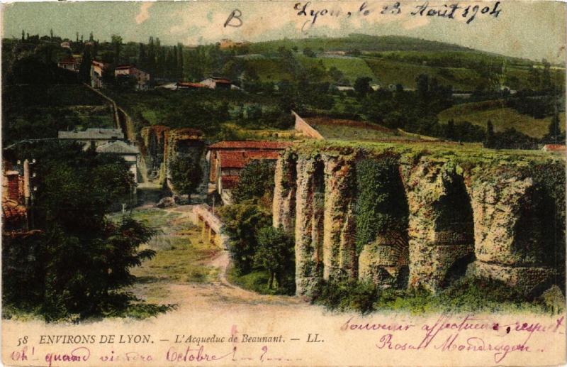 Carte postale ancienne Env. de Lyon L'Acqueduc de Beaunant