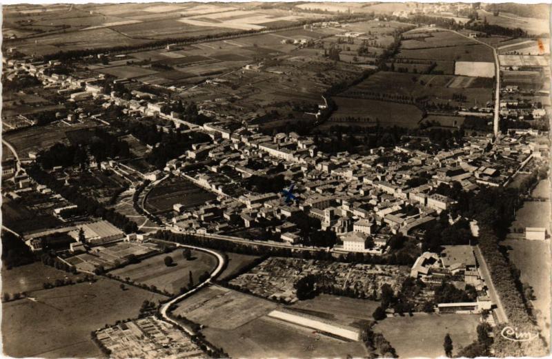 Carte postale ancienne Belleville a vol d'Oiseau