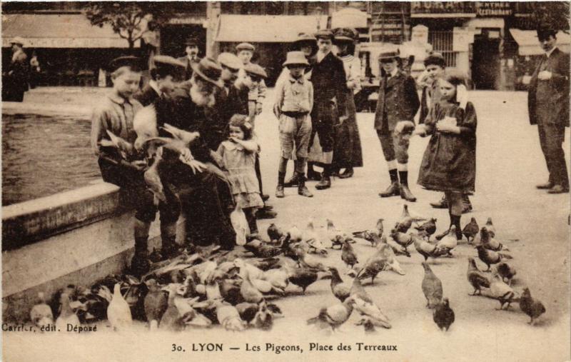 Carte postale ancienne Lyon - Les Pigeons à Lyon