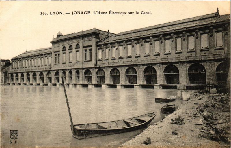 Carte postale ancienne Lyon - Jonage - L'Usine Electrique sur le Canal à Lyon