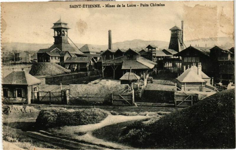 Carte postale ancienne Saint-Etienne Mines de la Loire Puits Chatelus