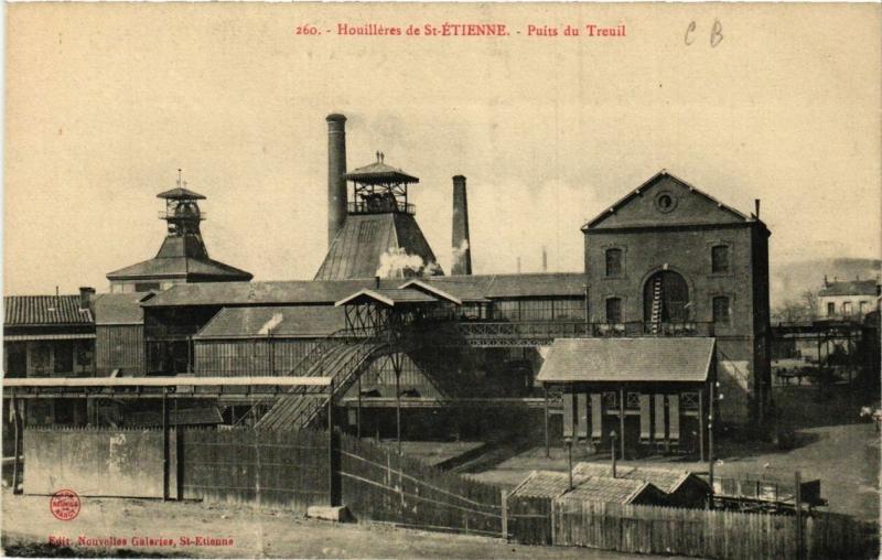 Carte postale ancienne Houilleres de Saint-Etienne Puits du Treuil