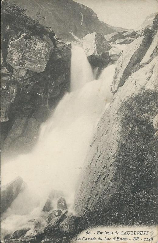 Carte postale ancienne La Cascade du Lac d'Estom à Cauterets