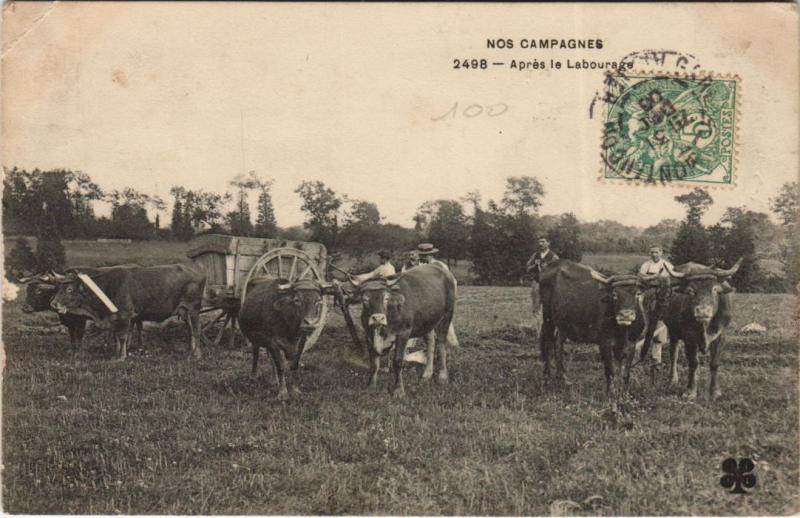 Carte postale ancienne Nos Campagnes - Apres le Labourage