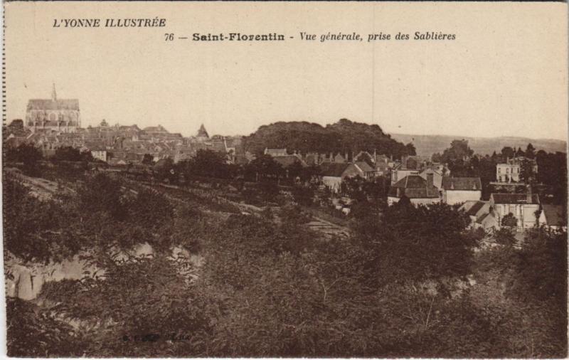 Carte postale ancienne Saint-Florentin Vue Generale, prise des Sablieres France à Saint-Florentin
