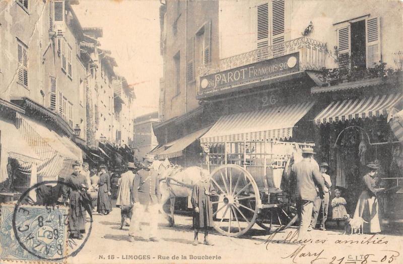 Carte postale ancienne Limoges - Rue De La Boucherie à Limoges