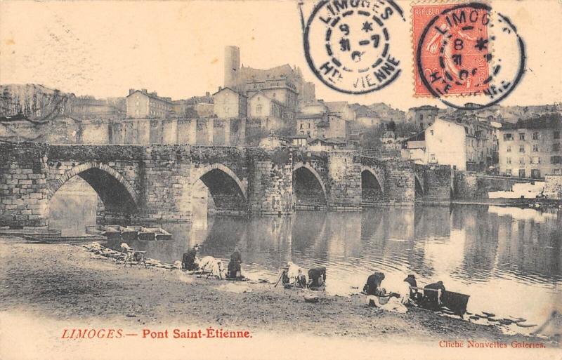 Carte postale ancienne Limoges - Pont Saint Etienne à Limoges