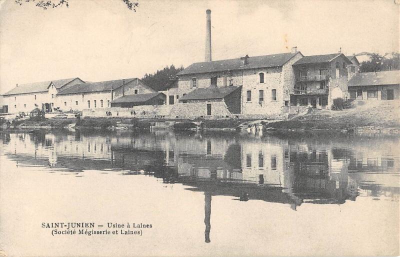 Carte postale ancienne Saint Junien - Usines A Laines à Saint-Junien