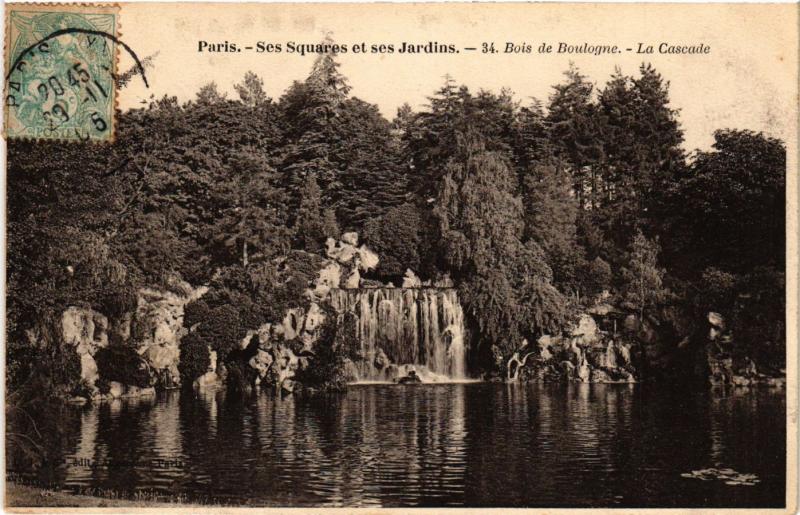 Carte postale ancienne Bois de Boulogne - La Cascade à Paris 16e