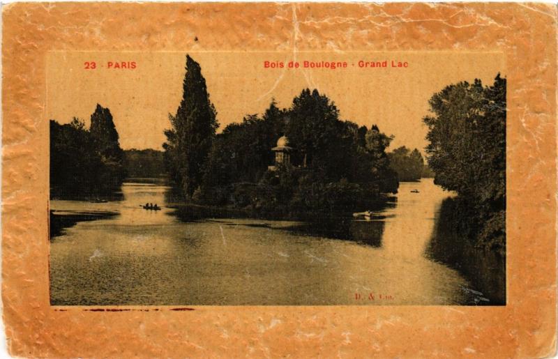 Carte postale ancienne Bois de Boulogne - Grand Lac à Paris 16e