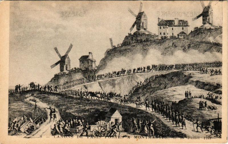 Carte postale ancienne Canons de Paris portés à Montmartre à Paris 18e