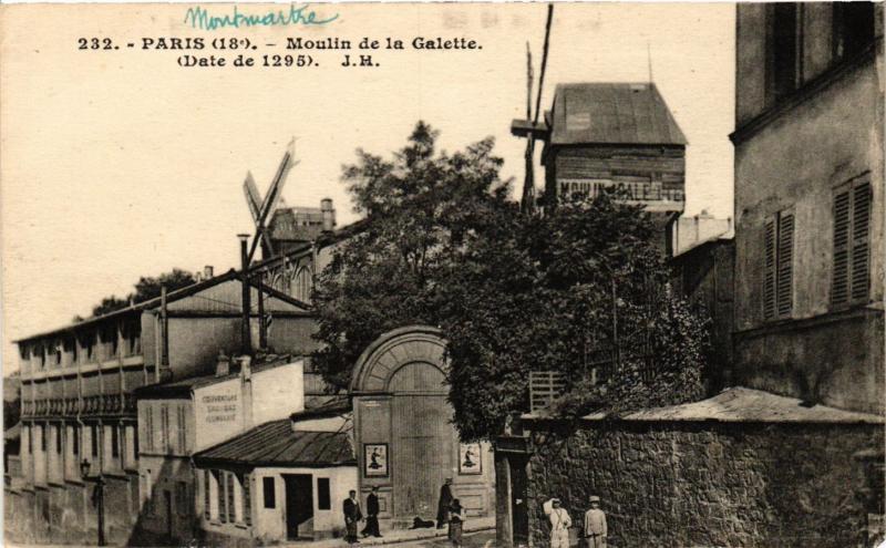 Carte postale ancienne Montmartre - Le Moulin de la Galette à Paris 18e