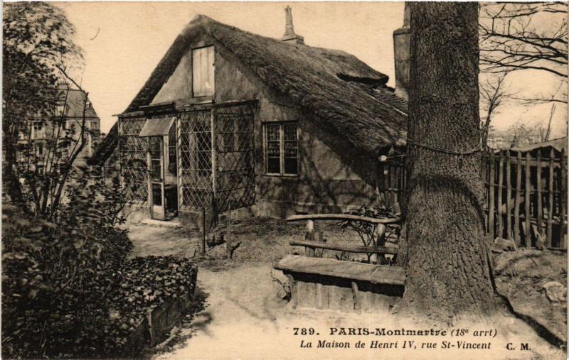 Carte postale ancienne Montmartre - La Maison de Henri IV - Rue Saint-Vincent à Paris 18e