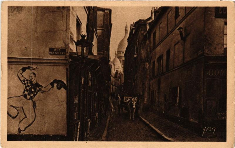 Carte postale ancienne Montmartre - La Rue Saint-Rustique à Paris 18e