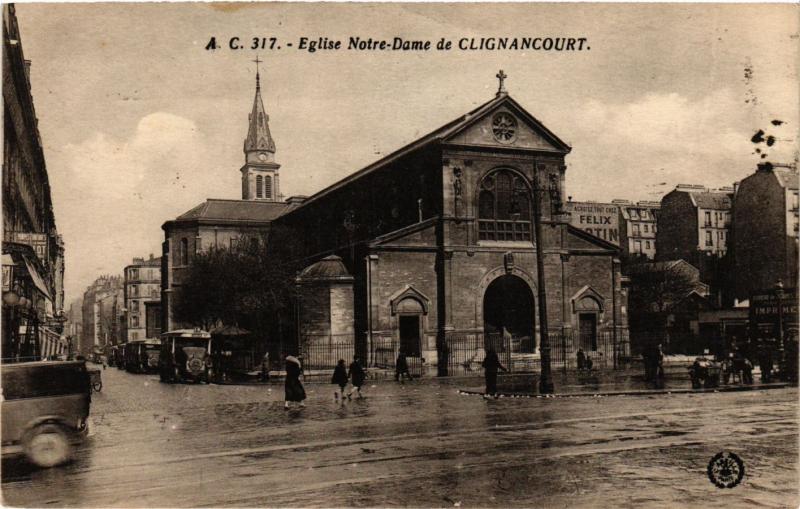 Carte postale ancienne Eglise Notre-Dame de Clignancourt à Paris 18e