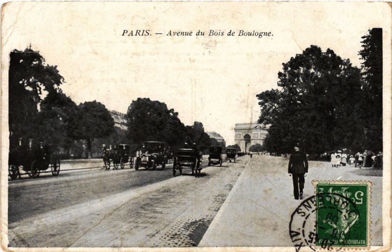Carte postale ancienne Avenue du Bois de Boulogne à Paris 16e