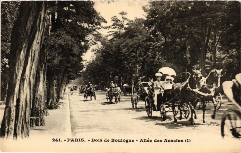 Carte postale ancienne Bois de Boulogne - Allée des Acacias à Paris 16e