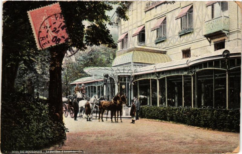 Carte postale ancienne Bois de Boulogne - Le pavillon d'Armenonville à Paris 16e