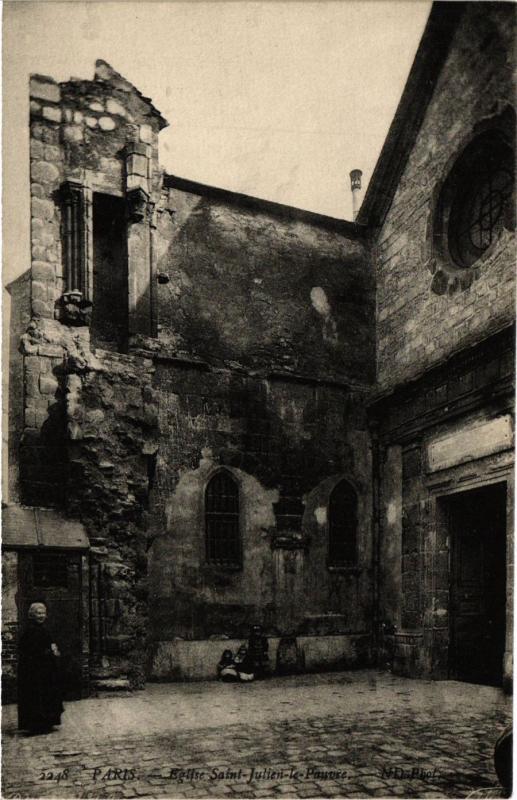 Carte postale ancienne Paris 5e-Eglise Sant Julien Le Pauvre à Paris 5e