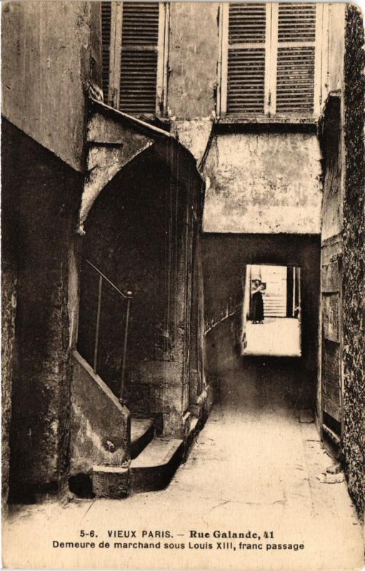 Carte postale ancienne Paris 5e-Rue Galande-Demeure de marchand sous Louis Xiii à Paris 5e