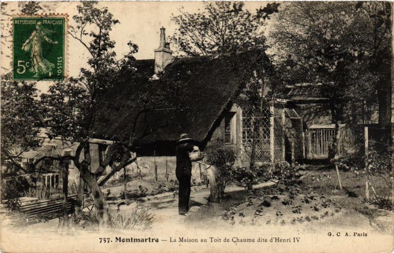 Carte postale ancienne Montmartre - La Maison au Toit de Chaume dite d'Henri IV à Paris 18e