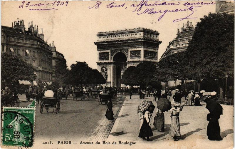 Carte postale ancienne Avenue du Bois de Boulogne à Paris 16e