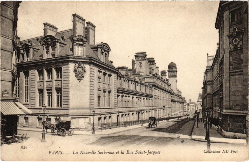 Carte postale ancienne Paris 5e-La Nouvelle Sorbonne et la Rue Saint Jacques à Paris 5e