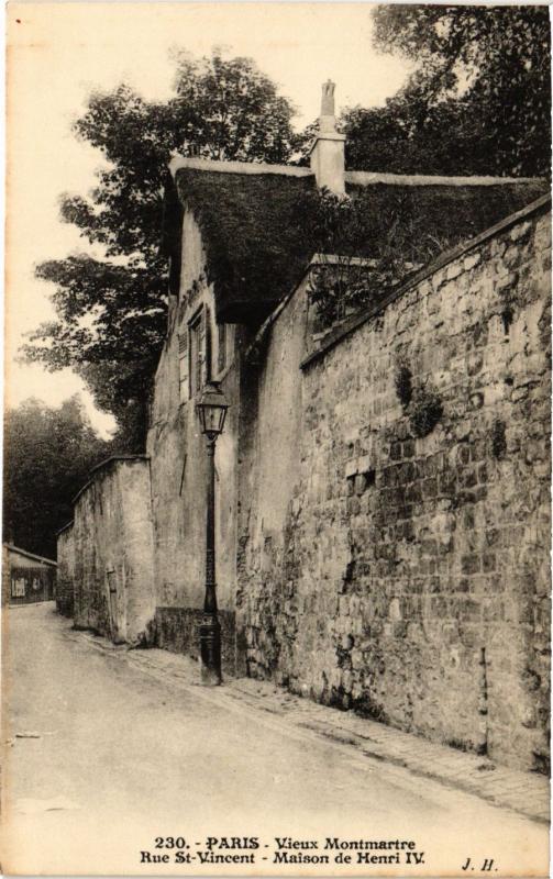 Carte postale ancienne Vieux Montmartre - Rue Saint-Vincent - Maison de Henri IV à Paris 18e