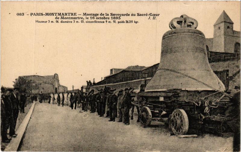 Carte postale ancienne Montage de la Savoyarde au Sacré-Coeur de Montmartre le 16 Octobre 1895 à Paris 18e