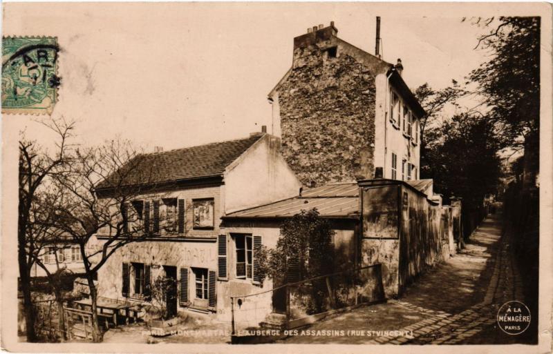 Carte postale ancienne Montmartre - L'Auberge des Assassins (Rue Saint-Vincent) à Paris 18e