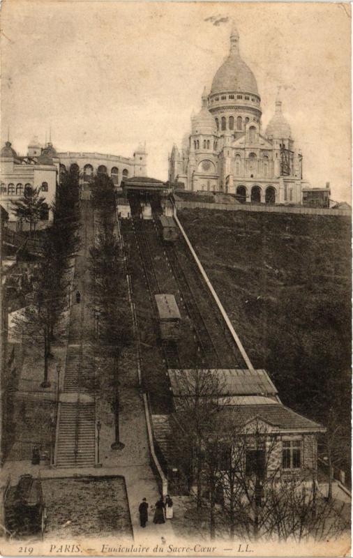 Carte postale ancienne Funiculaire du Sacré-Coeur à Paris 18e
