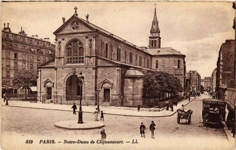 Carte postale ancienne Notre-Dame de Clignancourt à Paris 18e