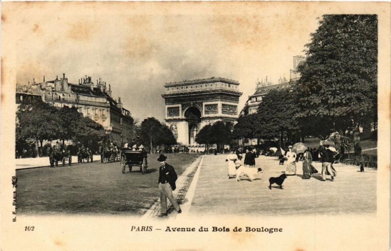 Carte postale ancienne Avenue du Bois de Boulogne à Paris 16e