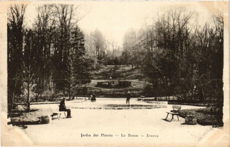 Carte postale ancienne Paris 5e-Jardin des Plantes-Le Bassin-Evreux à Paris 5e
