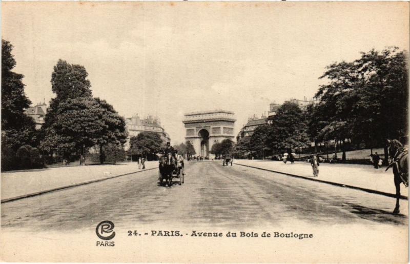 Carte postale ancienne Avenue du Bois de Boulogne à Paris 16e