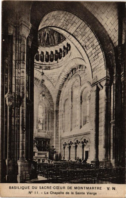 Carte postale ancienne Basilique du Sacré Coeur - La Chapelle de la Sainte Vierge à Paris 18e