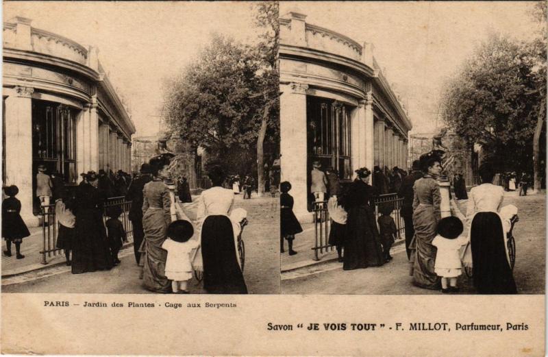 Carte postale ancienne Paris 5e-Jardin des Plantes-Cage aux Serpents à Paris 5e