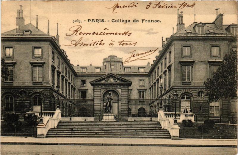 Carte postale ancienne Paris 5e-Collége de France à Paris 5e