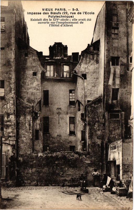 Carte postale ancienne Paris 5e-Impasse Boeufs à Paris 5e