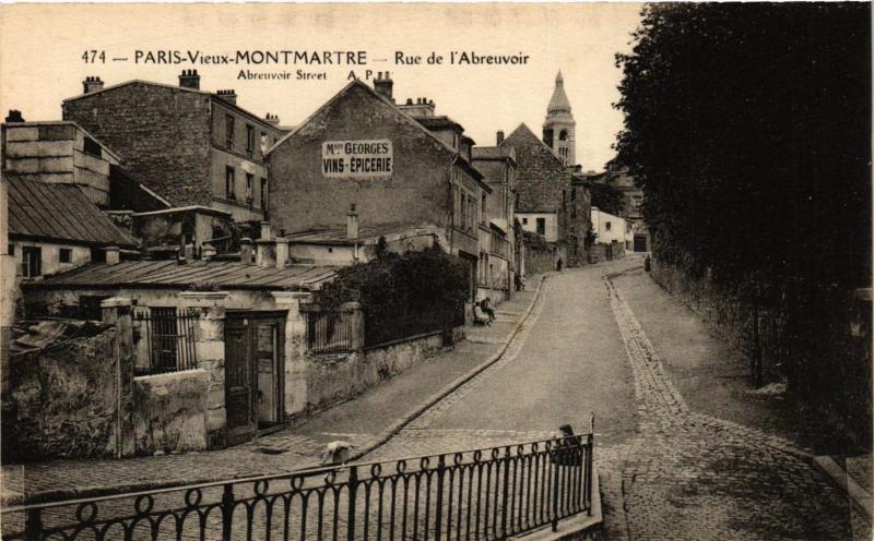 Carte postale ancienne Vieux-Montmartre - Rue de l'Abreuvoir à Paris 18e